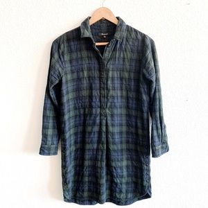Madewell Plaid Long Sleeve Shirt Dress